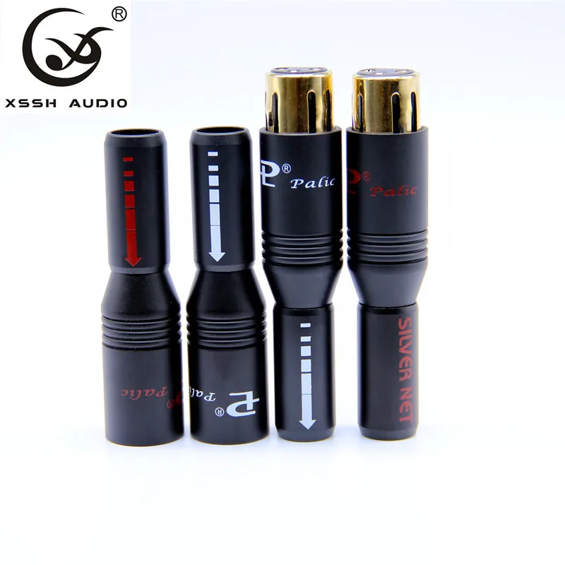 

XSSH XLR High-end Acoustic Socket 3-foot Joint Black Metal Shell Copper-plated Gold Socket 2 Kits Female 2 Kits Male