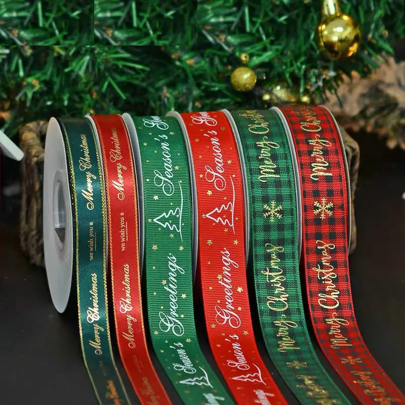 Christmas Satin Ribbons Wrapping, Green Ribbon Decoration