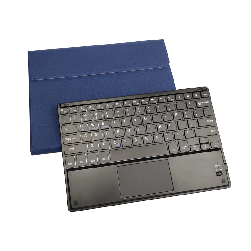 Bluetooth клавиатура для iPad 10,2 умный чехол для iPad 7th Gen 10," Съемная клавиатура с подсветкой кожаный чехол для iPad 7 - Цвет: Blue-Touch keyboard