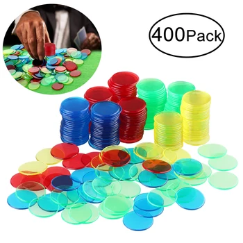 

400pcs 4 Colors 3/4 Inch Pro Count Bingo Chips Markers For Bingo Game Cards Poker Game Carnival Bingo Games Classroom Children