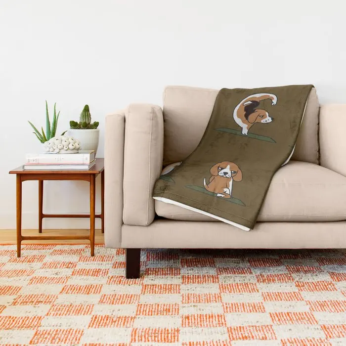 Одеяло с рисунком собаки из мультфильма s Beagle, одеяло для йоги, домашнее первобытное декоративное одеяло для дивана