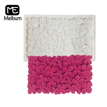 

Meibum Fondant Molds Hydrangea Flower Border Silicone Mould Cake Decorating Tools Gumpaste Craft Dessert Milky Baking Pan