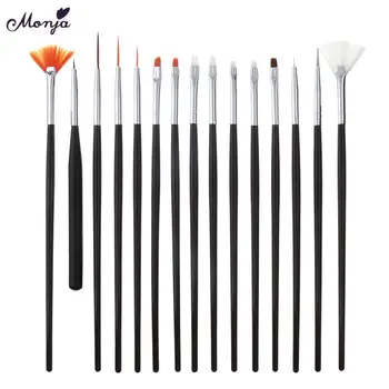 

15pcs Nail Brush For Manicure Gel Brush Gradient Nail Art Gel Painting Drawing Dotting Pen Polish Tips Brush Set Manicure Kit