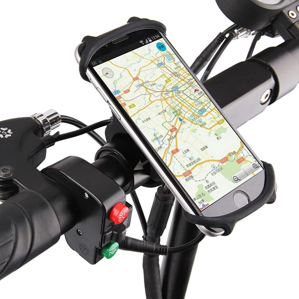Bike Silicone Cell Phone Holder Universal Bike Handlebar Mount Band Mobile Support GPS Clip For Xiaomi Huawei iphone BC0003 (14)