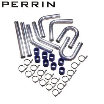 

2.75" 70mm Aluminum Turbo Intercooler Piping Kit Pipes Clamp Coupler Universal L:450mm For BMW E39 5-Series