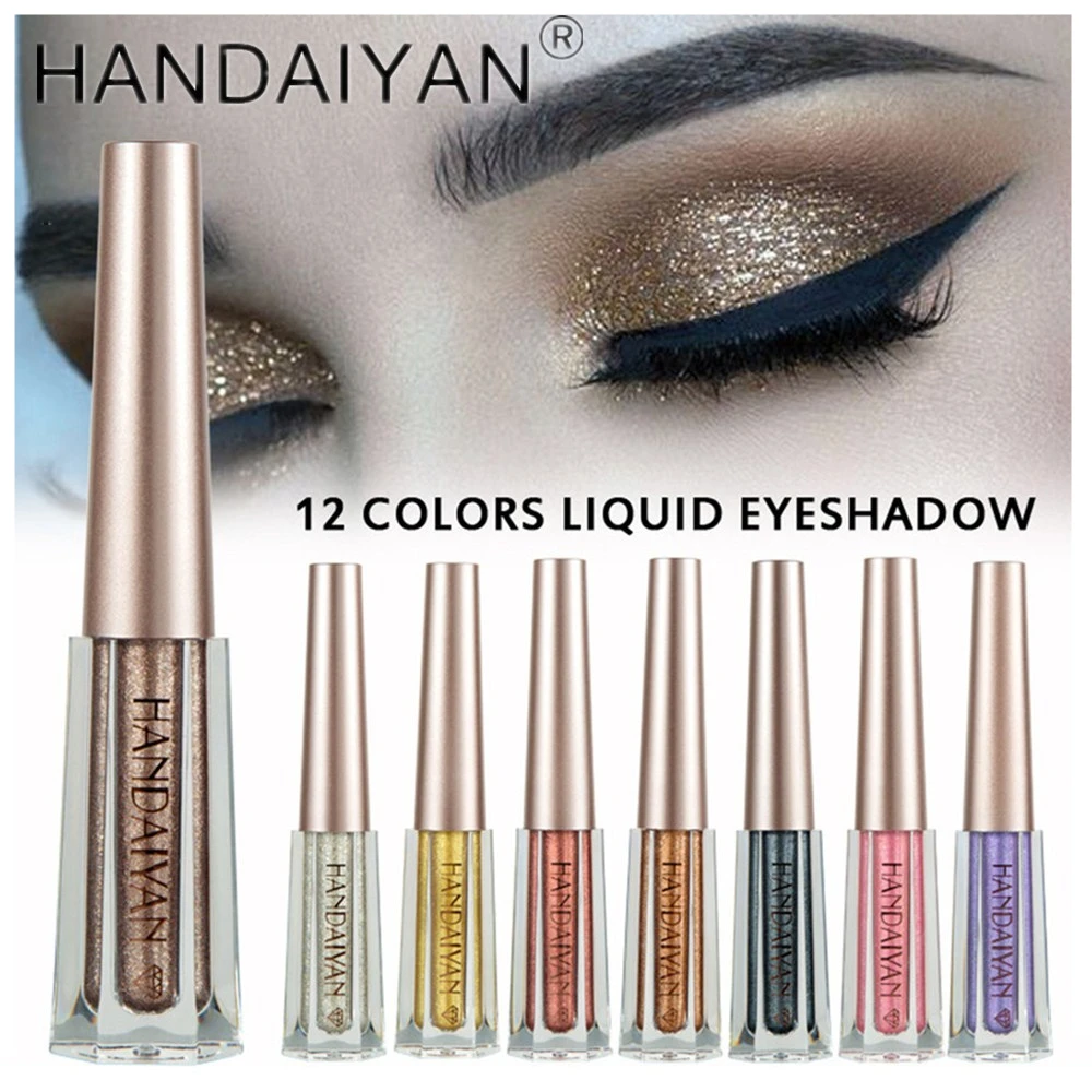 

HANDAIYAN 12Color Glitter Eyeshadow Makeup Shiny Liquid Eye Shadow Cosmetic Shimmer Metallic Shadows for Women Sexy Eyes Make Up