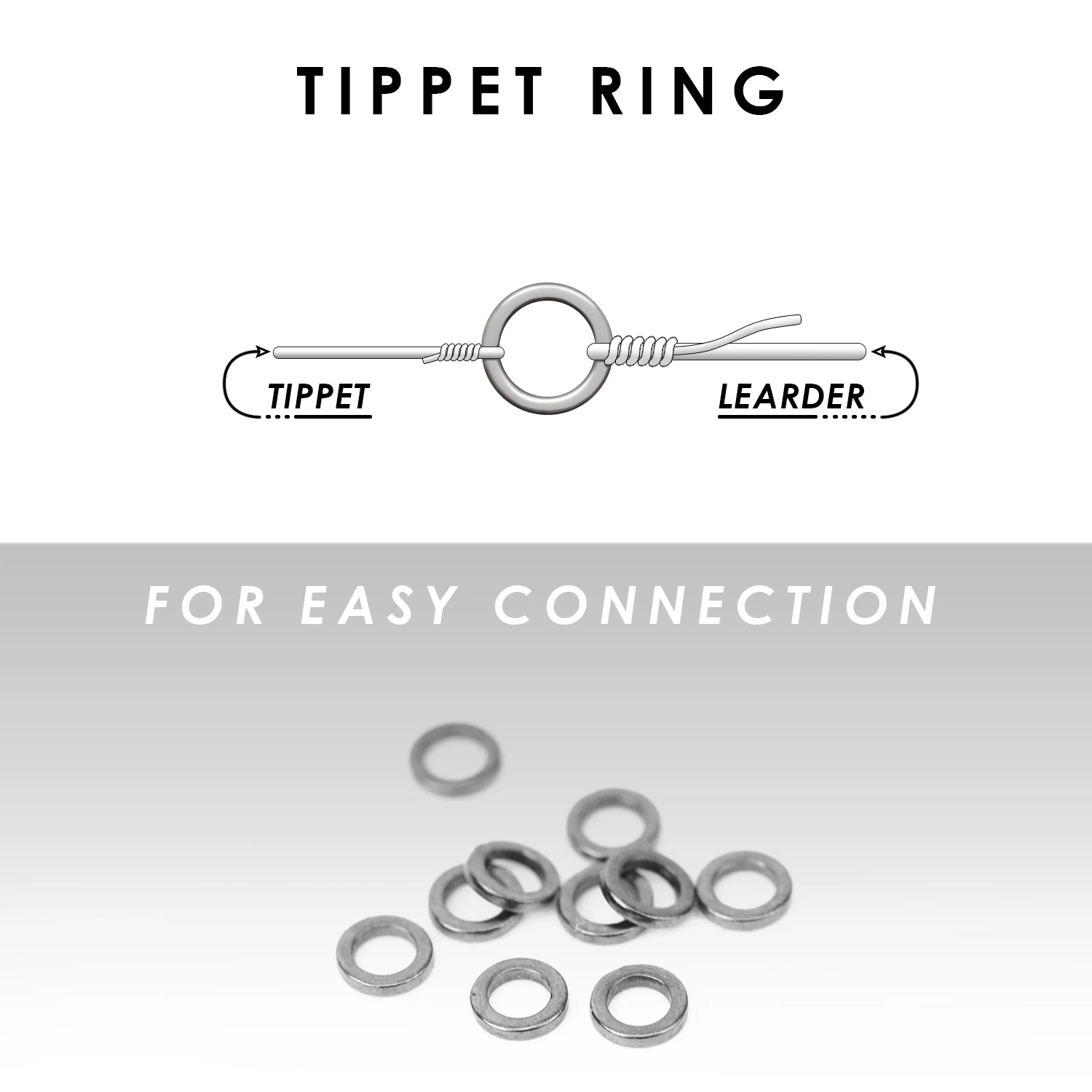 SF Fly Fishing Tippet Ring Tapered Leaders 2mm 25LB 2.5mm 40lb Nymph