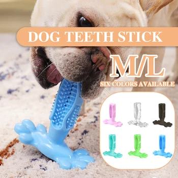

Pet Dog Toothbrush Cleaning Dot Massage Toothpaste Chew Toy Doggy Brush Stick Soft Rubber For Small Dogs Pets Toothbrushes