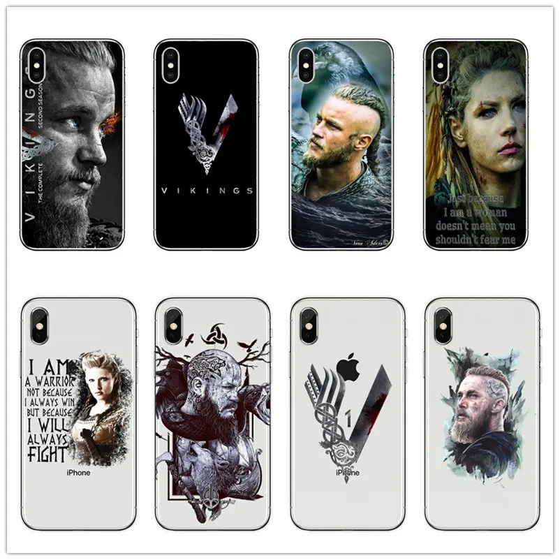 

Ragnar Lothbrok Vikings Bling Case cover for iPhone x xs max xr 7 8 P 6 6S Plus 5 5s se Vikings tv tpu silicone phone Case coque