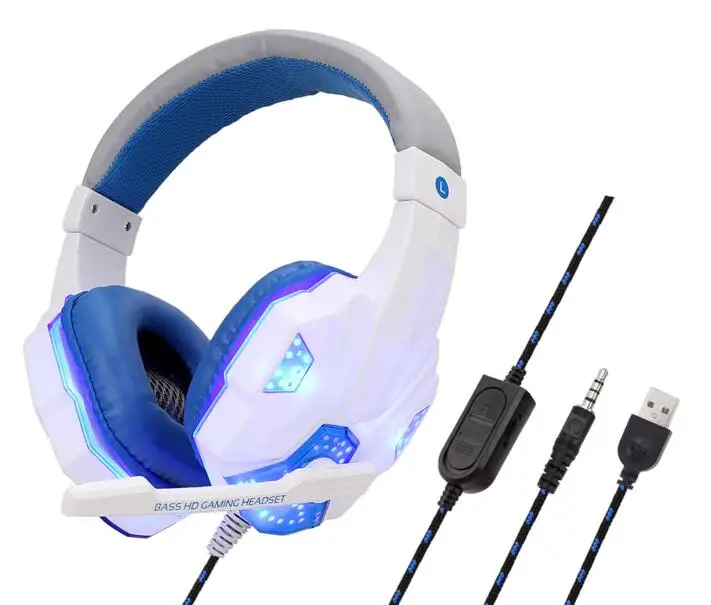 PS4 Lighting White Проводных наушников стерео SY830 гарнитура игровые наушники для компьютера с микрофоном для PS4/Xbox One/PC 25 шт./партия - Цвет: PS4 Lighting White