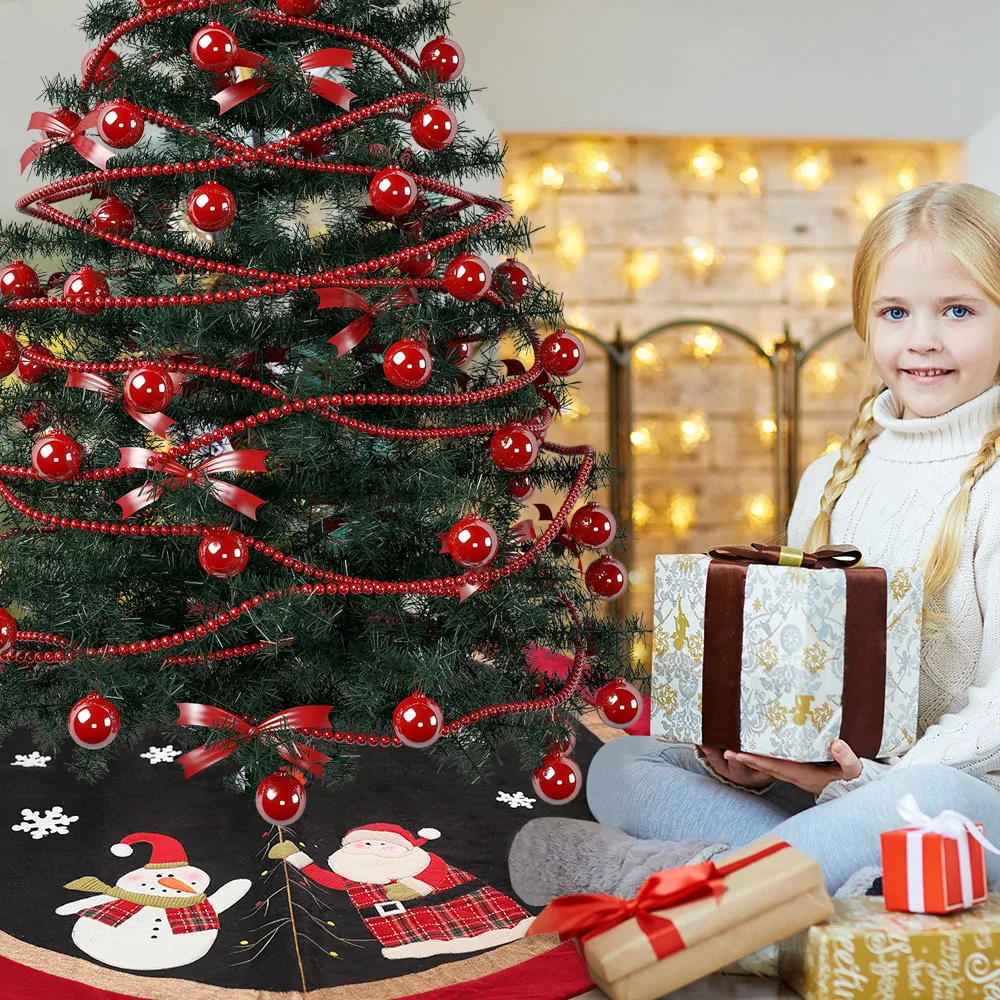 Christmas tree dress dark flannelette Santa Claus snowman 120cm indoor Christmas tree decorations 2020 holiday party supplies