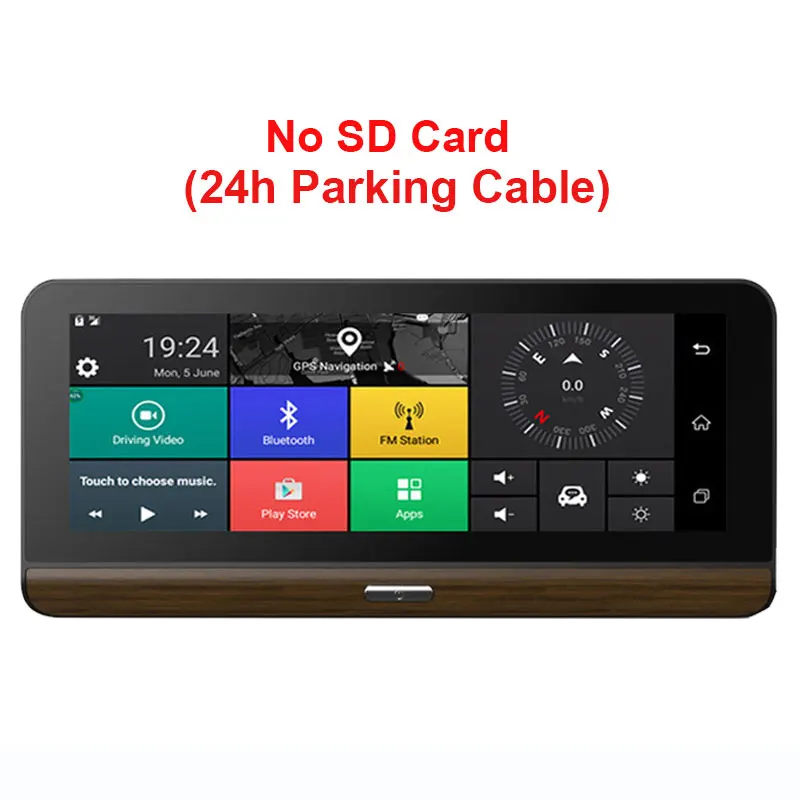 Kampacar 8,0 дюймов Android Smart зеркало заднего вида камера 4G gps навигации Dvrs с двумя объективами двойной тире Wi Fi видео регистраторы - Название цвета: 24H Without sd card