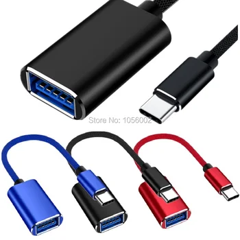 

USB-C Male to USB3.0 Female Metal Converter Type-C Data Sync OTG Adapter Cable For Samsung Xiaomi Huawei