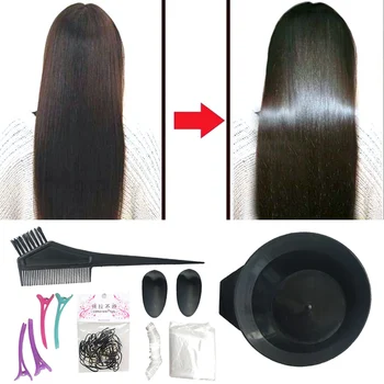 

Hair Dye Colouring Brush Comb 8Pcs /Set Hairdressing Color Styling Tools Black Plastic Mixing Bowl Barber Salon Tint S1