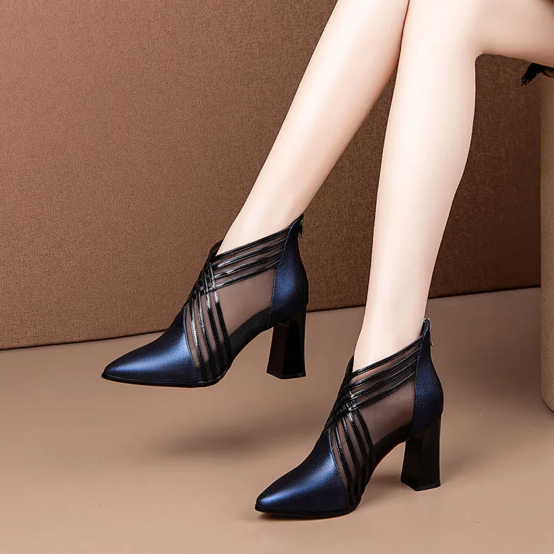 Botas de tacón alto aterciopeladas para mujer, botines femeninos informales de tacón alto, cómodos, de ocio, color negro, E3227