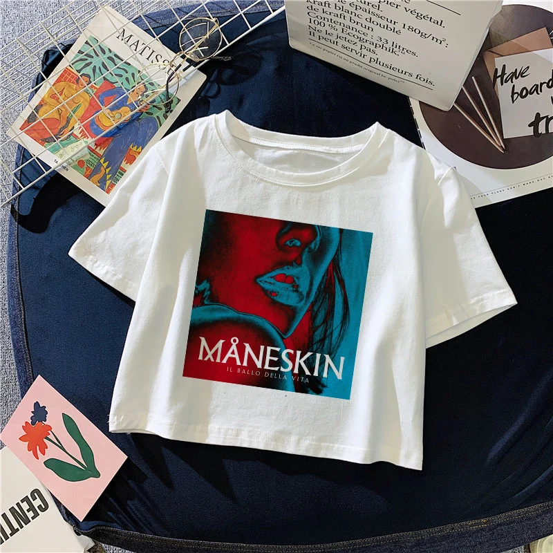 Pinrock Tee Shirt Pin Up Femme Womens Summer Shirts Maneskin