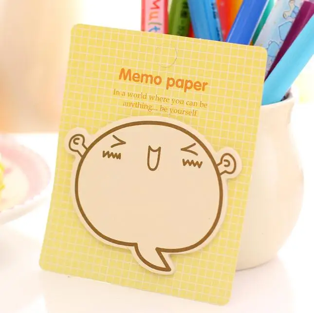 Cute Simple Cartoon Memo Pads Message Paper Craft Student Stationery School Office Supply Stick Lable - Цвет: B