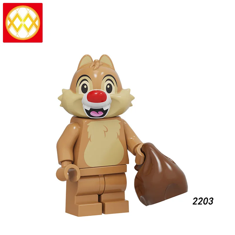 Зеленый PG8279 накачивание мультфильм Микки Минни белка Kiki Duo утка Скрудж макдак экшн строительные блоки детские игрушки - Цвет: Зеленый