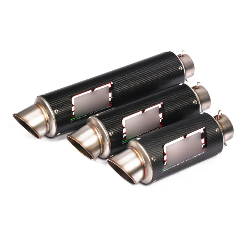 

Motorcycle 61mm Exhaust Pipe Carbon Fiber Rear Escape No Db Killer Street Bike Dirt Bike Modified Exhaust 270 310 370 470mm