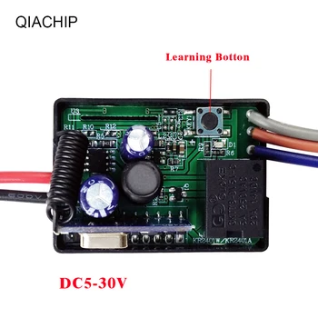 

QIACHIP 433Mhz 12V 24V Relay receiver Module Universal Wireless Remote Control Switch DC5-30V control remoto porton electico