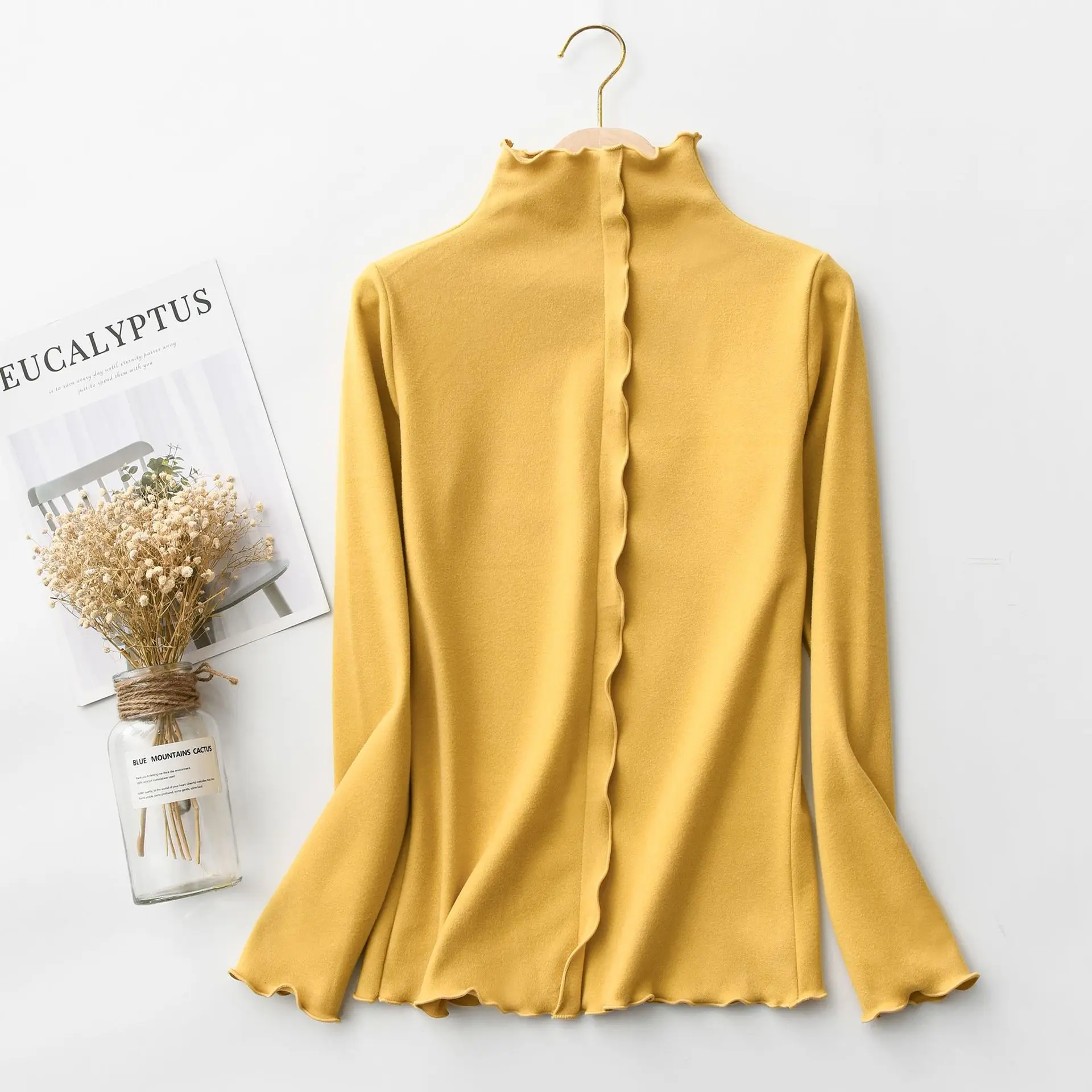 Y0117 yellow Новинка, Стильные теплые женские футболки, Толстый Пуловер с подогревом, Топ для женщин,, Y0117 - Цвет: Y0117 yellow
