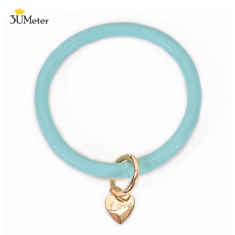 Key ring-9 3UMeter Новая мода браслет цепочка для ключей брелок-браслет из искусственной кожи O/круглый ключ цепь браслет с кисточками для Для женщин и девочек - Цвет: Key ring-9