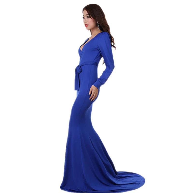Long Sleeved V-neck Night Dress Convertible Boho Maxi Club Red Dress Long Dresses Woman Party Night Longue Femme Women Clothes
