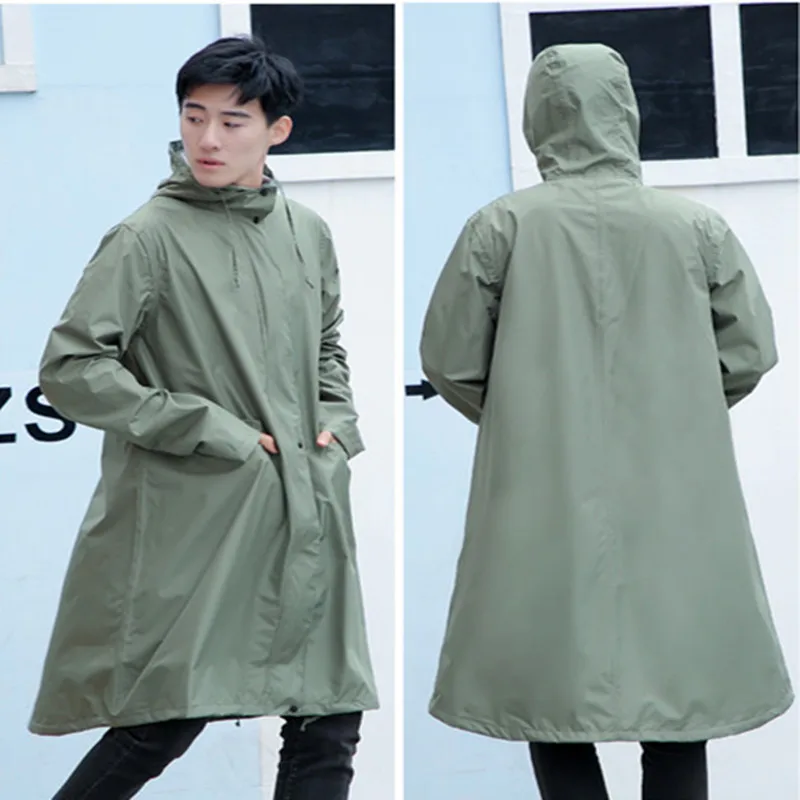 

Zipper + button Raincoat Women Men Waterproof Rain Coat Ponchos Jackets Female Chubasqueros mujer Impermeables