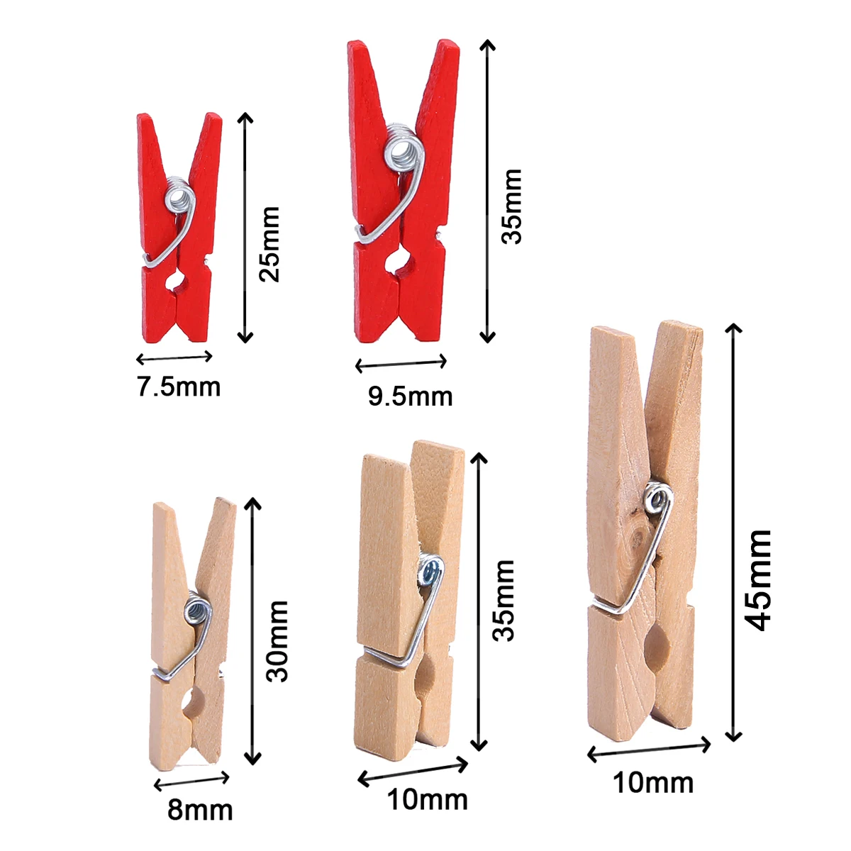 Wooden craft clips Smalll size Mini wooden clips 25/35/45mm Coloful clips photo for sheets DTY Clothespin craft decor pegs
