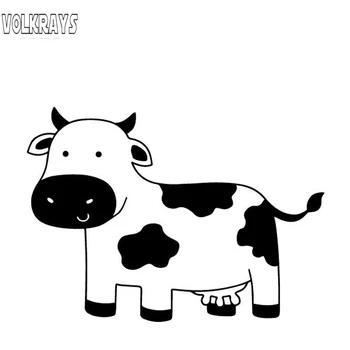 

Volkrays Fashion Car Sticker Cow Pattern Accessories Reflective Waterproof Cover Scratches Vinyl Decal Black/Silver,10cm*14cm