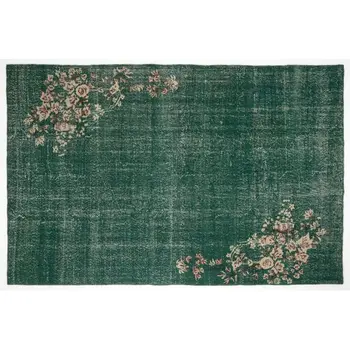 

Handmade Green Vintage Overdyed Turkish Area Rug 310x200 Cm-10'2''X6'7''