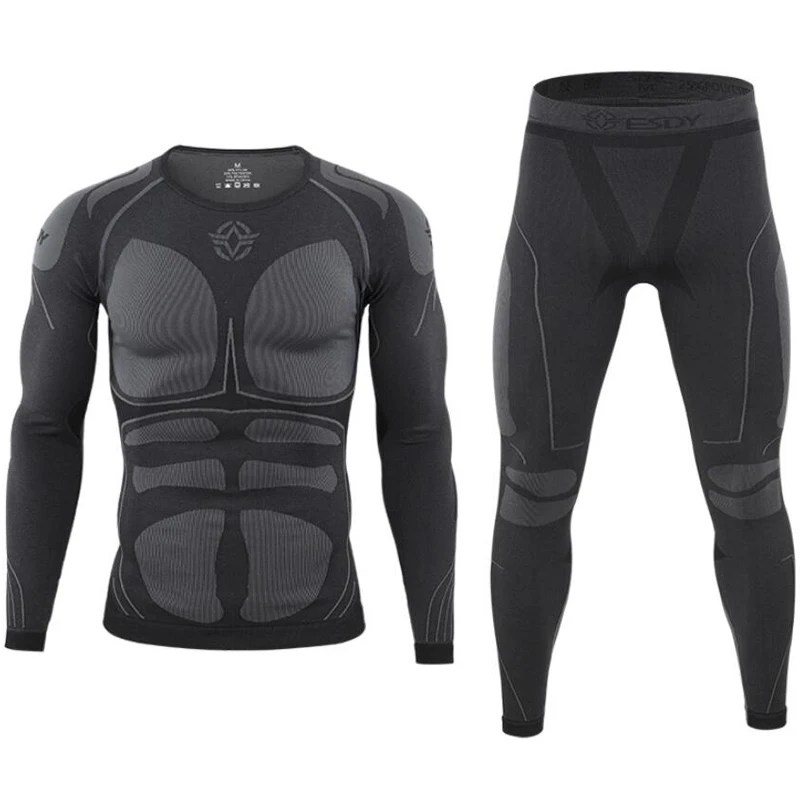 Aismz Seamless tight tactical thermal underwear men sports function breathable training cycling thermo underwear long johns cotton long johns