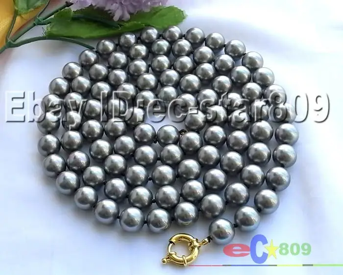 D0127 длинное 5" 12 мм жемчужное ожерелье из жемчуга SOUTHSEA SHELL