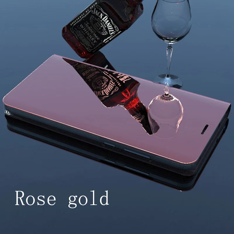 Rose gold Умный зеркальный флип-чехол для huawei P30 P20 P10 Lite рro P9 P10 плюс Y5 Y6 Y7 Y9 Prime Honor 9 10 Lite 20 9X Pro 8X8 S 8C крышка - Цвет: Rose gold