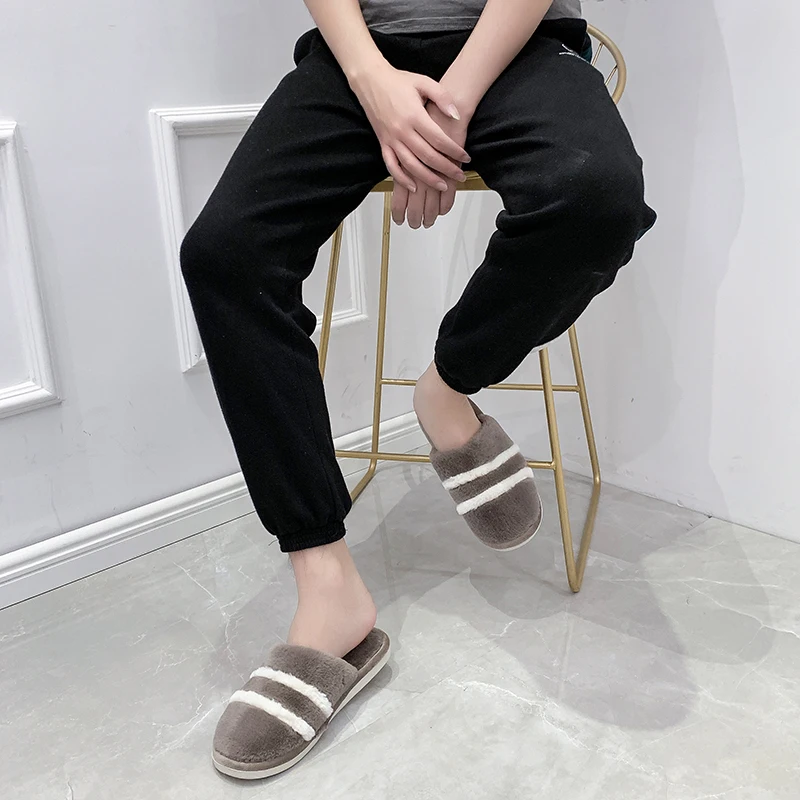Winter Mens Slippers Indoor Winter Warm House Shoes for Men Half Drag Men Bedroom Slippers Comfortable Winter Shoes Indoor