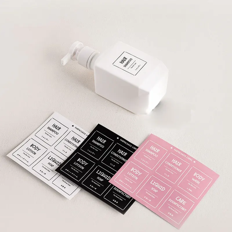 Bathroom Bottles Label Stickers Cosmetic Lotion Soap Dispenser Sings