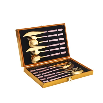 

GIEMZA Tableware Set Dinnerware 304 Stainless Steel Three-piece Set Moving Gift Box Household Steaks, Forks and Spoons