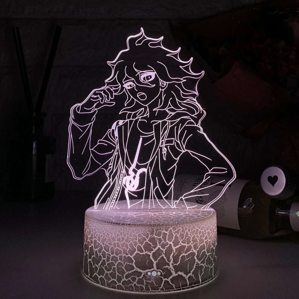 3d Led Lamp Anime Figure Danganronpa Nagito Komaeda for Kids Bedroom Decoration Night Light Birthday Gift Room Decor Desk Lamps childrens night lights