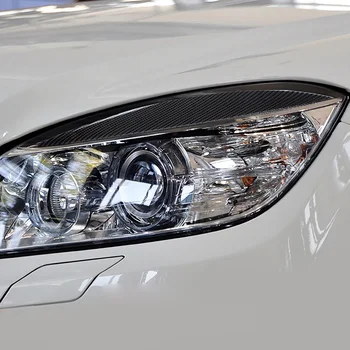

Auto Headlight Lid Cover 2Pcs Car Carbon Fiber Eyebrow For Benz C Class W204 2007-2013 Parts