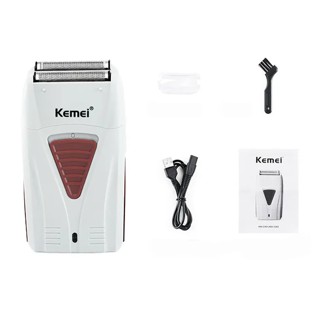 Kemei 3382 Barber Finish Electric Shaver for Men USB Cordless