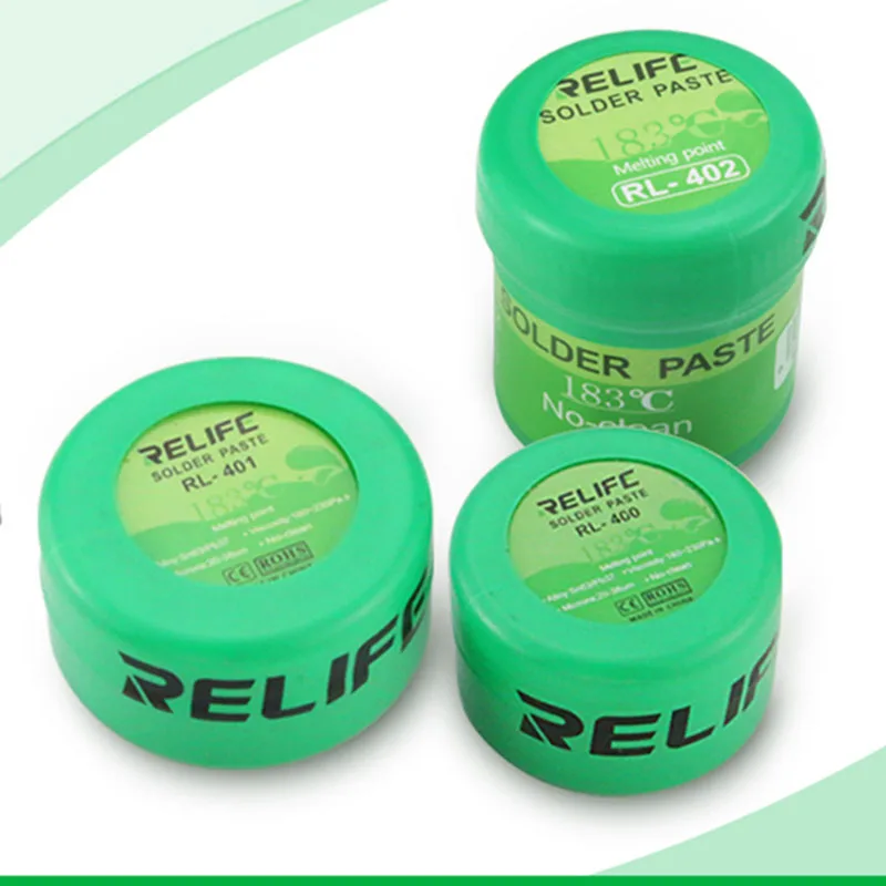 1pcs RELIFE RL-400 RL-401 RL-402  Solder Paste Flux No-clean Original Soldering For moblie Phone Sn63/Pb67 Repair Tool 183℃