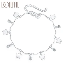 DOTEFFIL 925 Sterling Silver Butterfly AAA Zircon Bracelet For Women Fashion Wedding Engagement Party Charm Jewelry DOTEFFIL 925 Sterling Silver Butterfly AAA Zircon Bracelet For Women Fashion Wedding Engagement Party Charm Jewelry