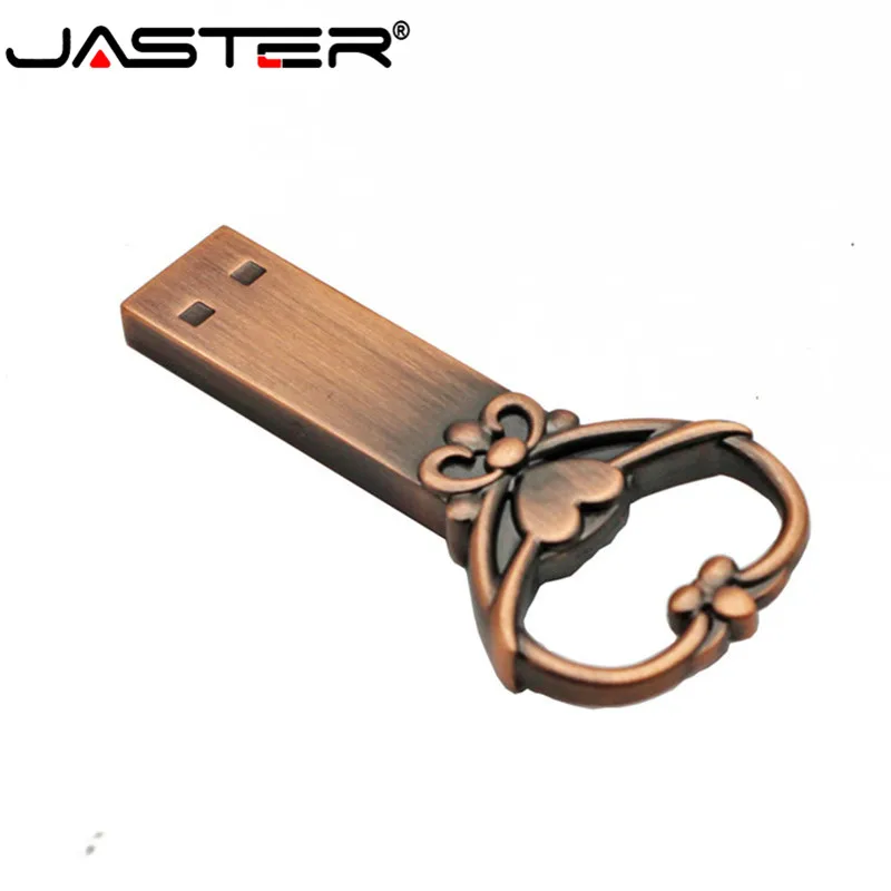 JASTER винтажный медный ключ USB 2 0 привод 4 ГБ/8 ГБ/USB/16 ГБ/32 ГБ фото Память Диск