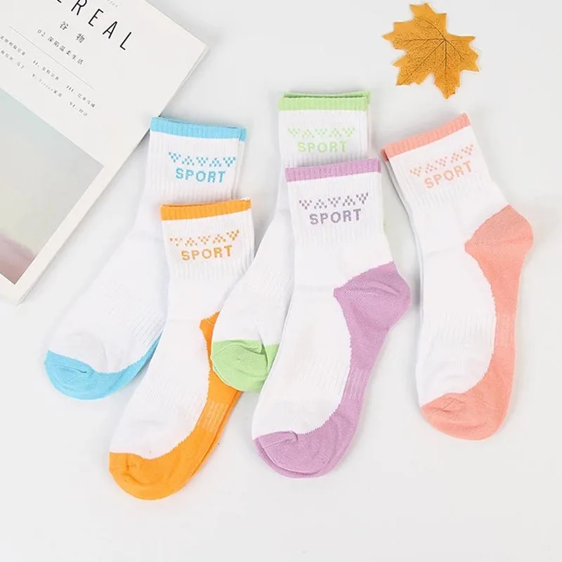 

Funny Letter Korea Halajuku Hip-hop Street sport Socks Women's High Quality Hosiery Candy colors casual Cotton Short Socks Winte