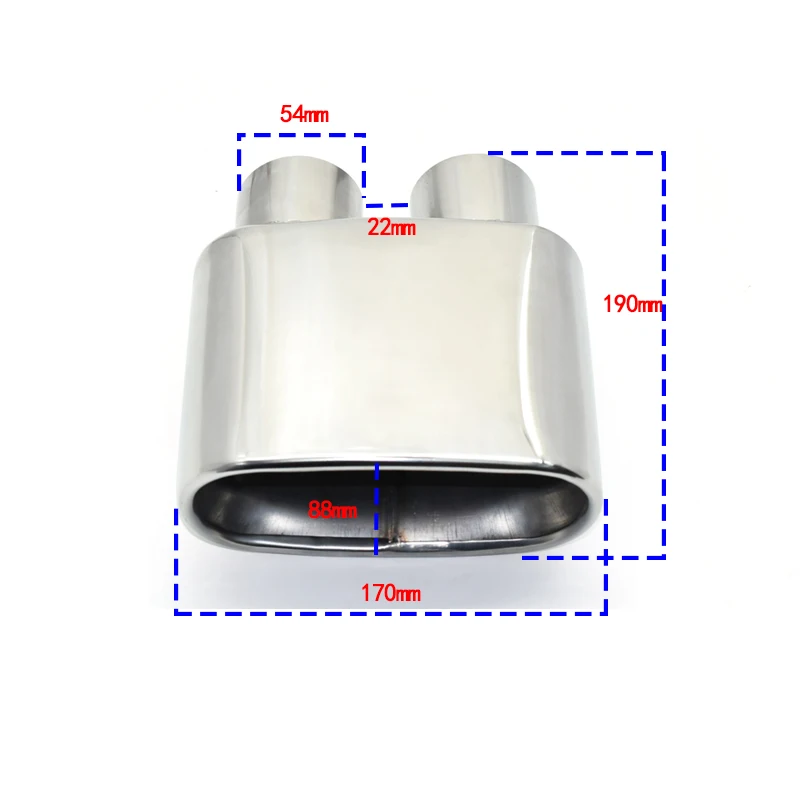 1 PCS Double Inner Car Exhaust Tips Universal Exhaust Pipe Stainless Steel Muffler Tips For BMW Old X5 Tailpipe