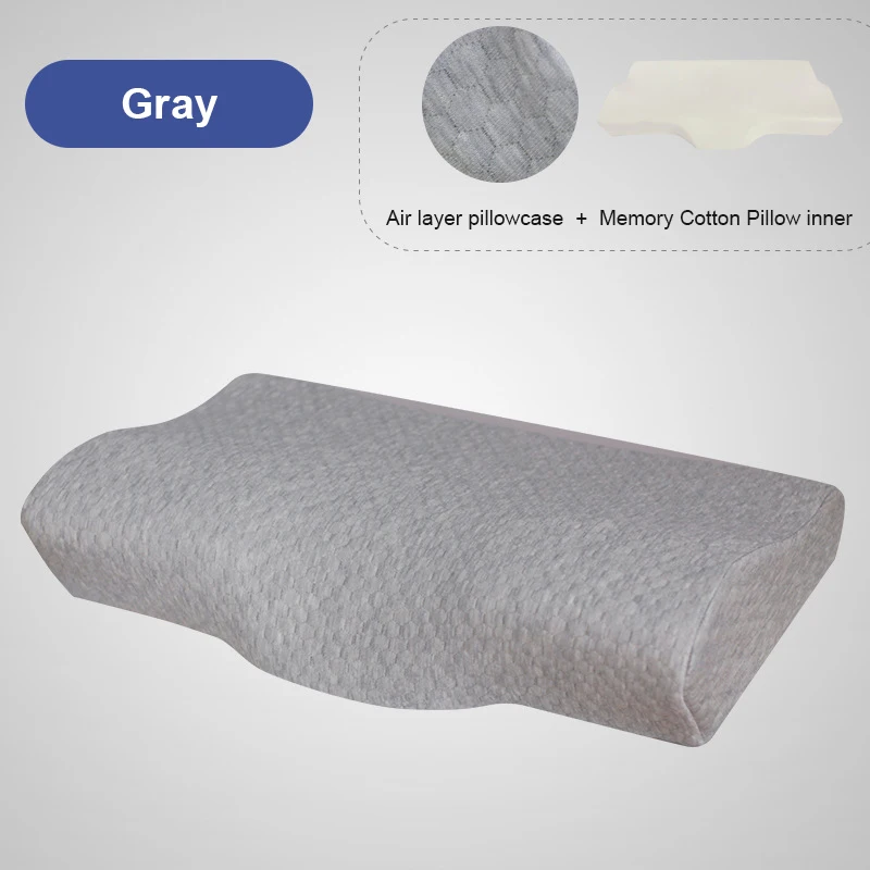 Gray air layer Медленный отскок хлопок постельные принадлежности Подушка латексный уход за шеей пена памяти спальная Подушка поддержка головы шеи - Цвет: Gray air layer