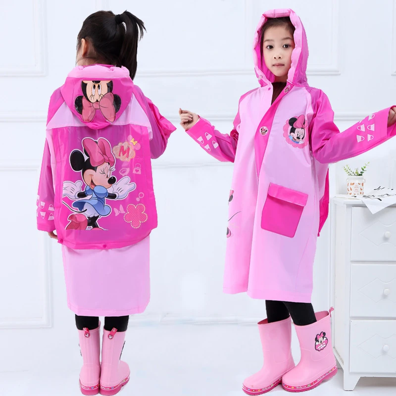 Disney Raincoat for Children Cartoon Frozen minnie mickey Kids Rainproof Poncho,raincoat poncho