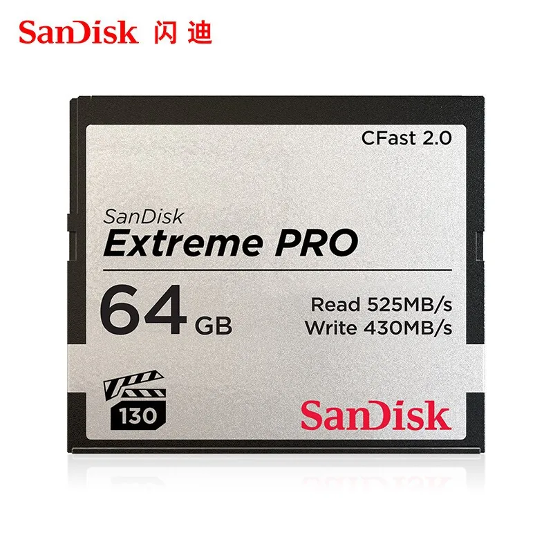 Sandisk Extreme Pro CF карта CFAST2.0 525 МБ/с./с VPG130 FullHD 4K видео 64 Гб 128 ГБ 256 для Canon 3D Mark2 1DX2 XC15 XC10