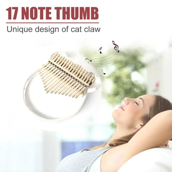 

Kimi Kalimba Acrylic 17 Key Transparent Thumb Piano with Tuner Hammer Gig Kalimba Case Manual