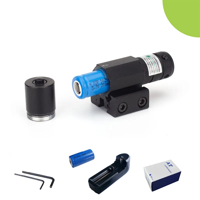 

Mini green laser sight with dual purpose of width and width